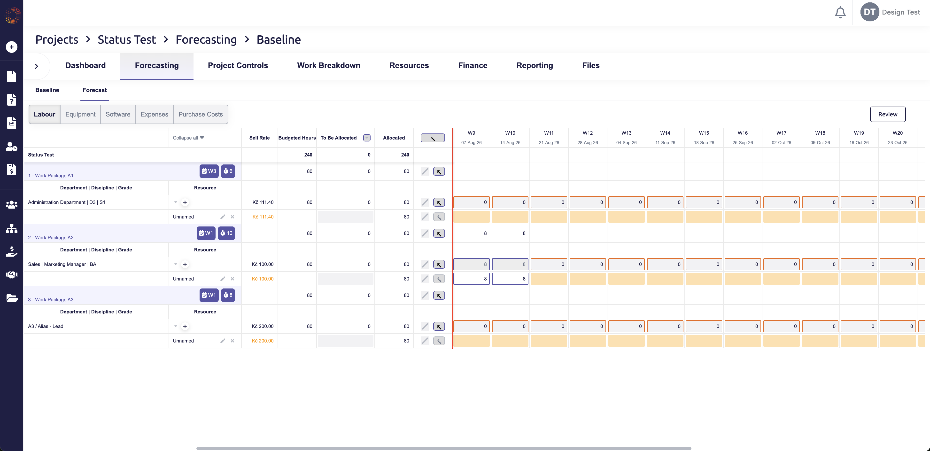 Old Forecast: the same tab structure appeared again, so baseline and forecast felt like two copies of the same fragmented workflow.
